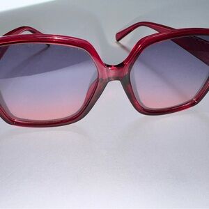 Y2K Red Oversized Geometric Sunglasses Retro Barbiecore Statement
